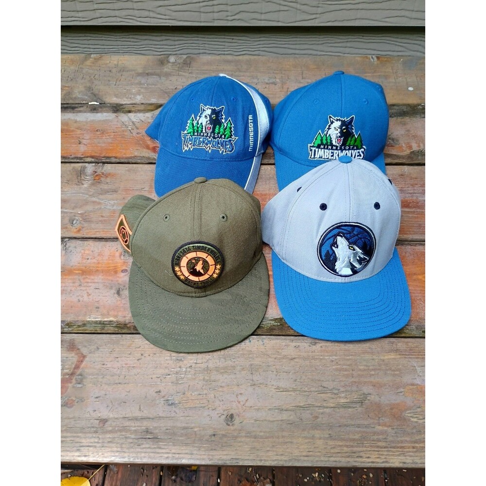 Timberwolves NBA Hat Cap Lot Of 4 Including Mitchell Ness And Adidas And New Era